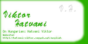 viktor hatvani business card